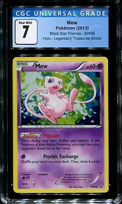 $150 • Buy Mew - BW98 - CGC 7 - Holo - Legendary Treasures Promo - Pokemon - 68043