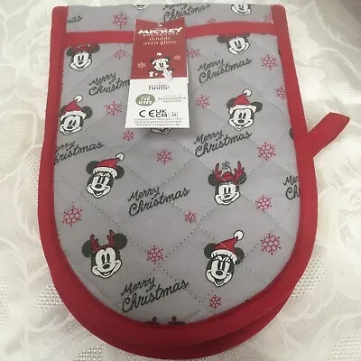 Disney Mickey And Minnie Mouse Christmas Double Oven Gloves • £10.50