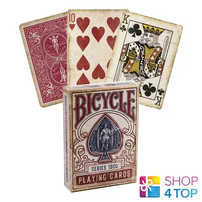 1900 Series Playing Cards Red Bicycle Marked Deck Magic Tricks New • £16.11