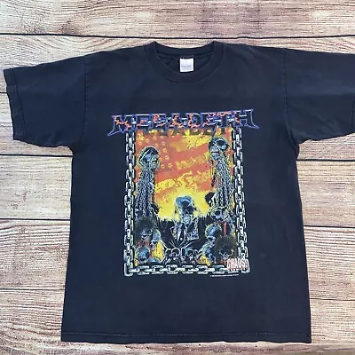 Vintage Megadeth 1998 Murina Cryptic Writings Chaos! Comics T-shirt Tee Size L • $55.28