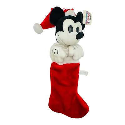 Vintage Disney Store Mickey Mouse 3D Plush Christmas Holiday Stocking NEW W/TAG • $74.95