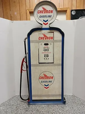 $149.99 • Buy Chevron Gasoline Vintage Porcelain Gas Pump Metal Sign $0.12/gal! A-x