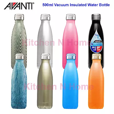 Avanti Vacuum Insulated Water Bottle Flask Vacuum ThermosTravel MugStainless • $19.95