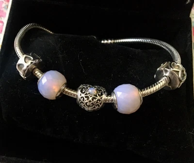 $150 • Buy Genuine Pandora Heart Bracelet With Charms And Clips