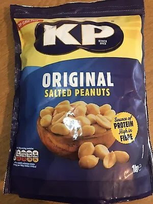 £11.99 • Buy KP Orignal Salted Peanuts Nuts Large Party Snack Zip Close Packet Bag - 1Kg