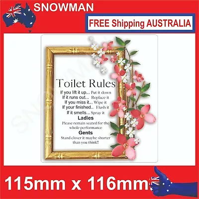 Toilet Rules Guidance Tool For Those Missed Targets! 115mm X 116mm 2 X Stickers • $4.79