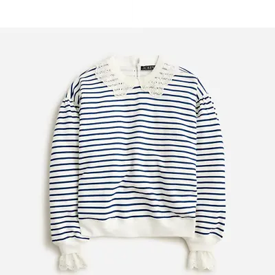 Nwt J.CREW Lace Collar Rugby Sweatshirt Sweater Xxs L BT719 • $42.49
