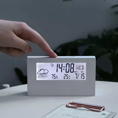 LCD Electric Desk Alarm Clock With Calendar And Digital Temperature Humidity • $13.89