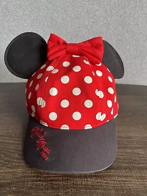 Mickey Mouse Disney Parks Red Stand Up Ears Adjustable Snapback Hat Cap Youth • $14.88