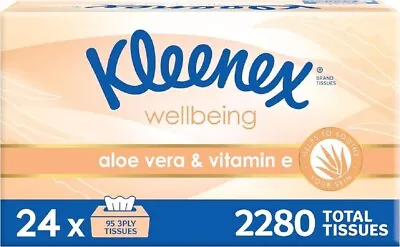 Kleenex Aloe Vera & Vitamin E 3 Ply Facial Tissues 2280 Count (24 X 95 Pack) • $112.50