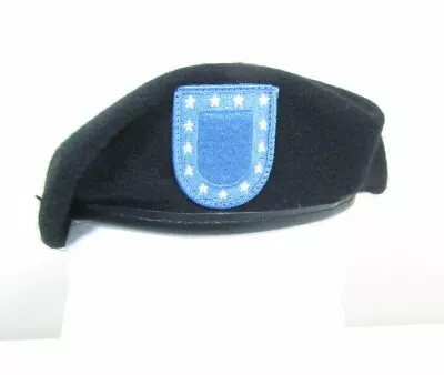 New Authentic Military DSCP Garrison US Army Black Beret 2 Flashes 6 5/8 PC1 • $17.99