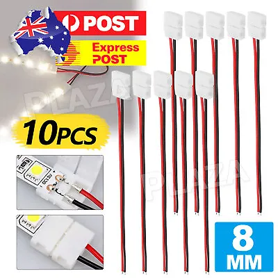 10X LED Strip Light Connector SMD 3528 2835 SINGLE 2 WIRE 8mm PCB Board Adapter • $5.85