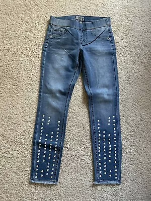 Girls Justice Pull On Rhinestone Jeans Size 8 • $15