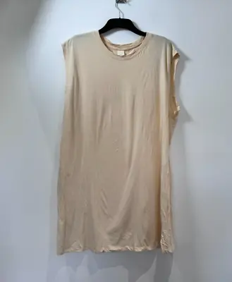 H&M Womens Sleeveless Cotton Jersey Dress Size XL Beige • £4.99