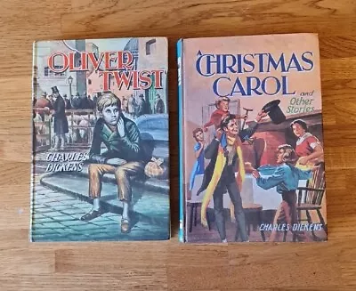 Pair Of Deans Classics Hardback Books A Christmas Carol And Oliver Twist • £8.99