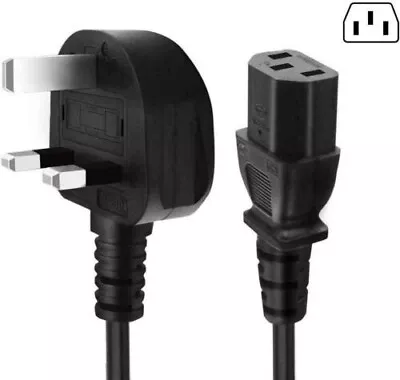 £5.59 • Buy Kettle Power Lead Cable IEC 3 Pin UK Fused Plug PC Monitor Printer C13 New