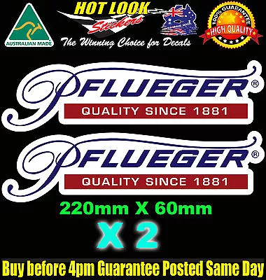 PFLUEGER Fishing Boat REEL ROD Decals Stickers X2 4 Fridge Dingy Tackle Box Bar  • $6.99