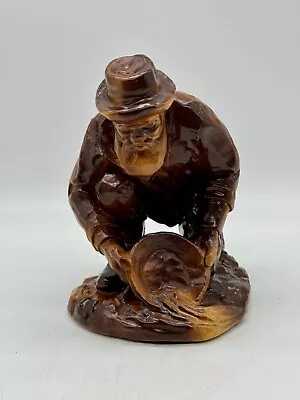 Vitg. Klondike Old Prospector/Minor Panning For Gold Statue Amy Artcrafts Canada • £20.27