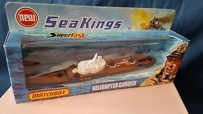 Vintage Matchbox Sea Kings K-307 Helicopter Carrier Never Been Out Of Box Mib • £33.50