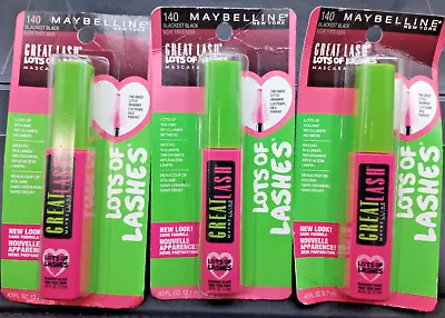 (3 Pack) Maybelline Great Lash Mascara - #140 Blackest Black - 0.43 Fl Oz Each. • $13.49