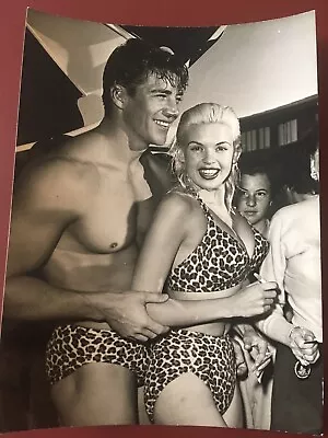 'jayne Mansfield Mickey Hargitay' Vintage Original 6 X 8 Press Photo 1956 • £25