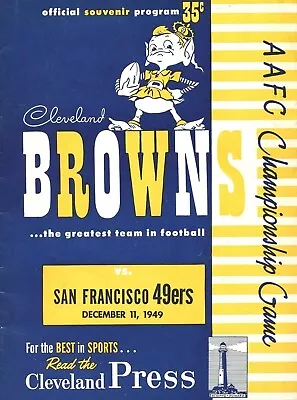 1949 Aafc Browns Vs 49Ers Playoff Program  8x10 PHOTO PRINT • $6.98