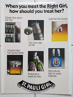 1988 Vintage St. Pauli Girl Beer From Germany Magazine Print Ad  • $10