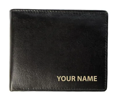 Personalised Mens Real Leather Wallet - Your Name • £23.99