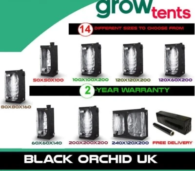 £0.99 • Buy Black Orchid Grow Tent Indoor Hydroponic 110+55+200