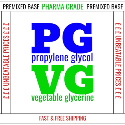 £10.99 • Buy Vg Pg Base Mix Pure Vegetable Glycerine & Propylene Glycol Food, Cosmetic & Diy 