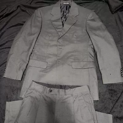 Chaps S And K Famous Brands 2 Piece Suit Wool 30w Dark Gray Suit With Pants • $50