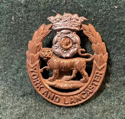 York And Lancaster Regiment Metal Cap Badge British Army E34 • £8.99