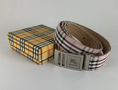 £56.02 • Buy Burberry Of London Logo  Woman’s / Ladies Belt Size 46“ Plaid Nova Check