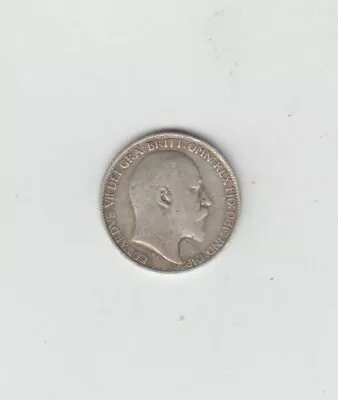 1908 Edward VII Silver (.925) Sixpence Fine • £4.20