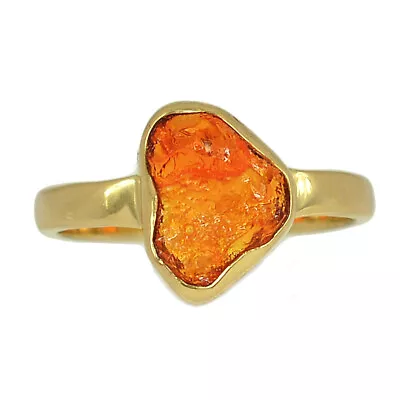 18K Gold Vermeil Natural Mexican Opal Rough Ring Jewelry S.9 CR39742 • $11.99