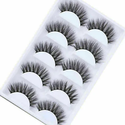 UK 5 Pairs 3D Fake Eyelashes Long Thick Natural False Eye Lashes Set Mink Makeup • £2.99