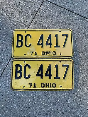 1971 Vintage Original Ohio License Plate Pair BC4417 Good Condition • $24.50