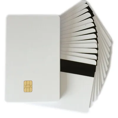10 PCS Blank Sle4442 Chip Card With 2 Track 8.4MM HI-CO Magnetic Stripe • $11.03