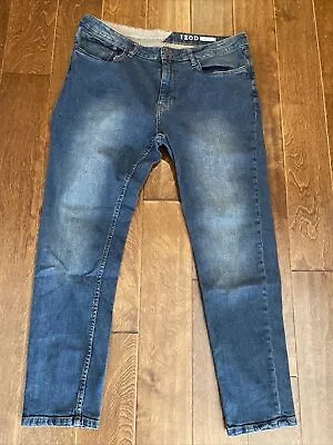 Izod Men's Skinny Jeans Size 36X34 Inseam Measures 31” Distressed Dark Wash CN11 • $14.99