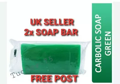 2x  Household Laundry Green Soap Bars 100g EACH UK SELLER Free Fast Post  • £3.29