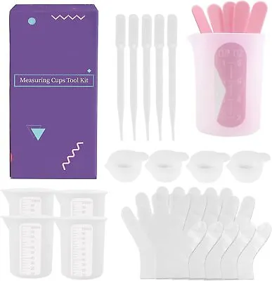 Silicone Resin Measuring Cups Tool Kit For Epoxy Resin Mixing Molds Jewelry • $13.99