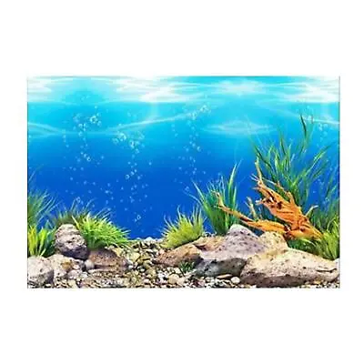 $15.54 • Buy Aquarium Landscape Sticker Poster Fish Tank 3D Background Painting Sticker PVC