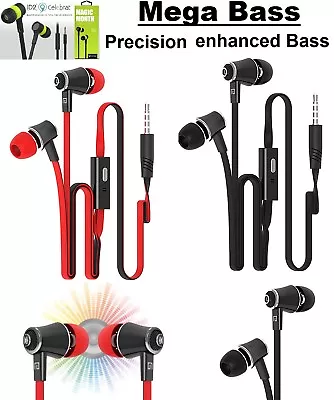 £4.49 • Buy Mega Bass Earphones Handsfree For Mobile Phone IPhone Samsung S7 Edge LG Nokia