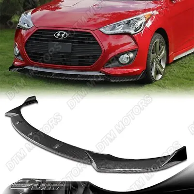 For 13-17 Hyundai Veloster Turbo Carbon Look Front Bumper Splitter Spoiler Lip • $82.99