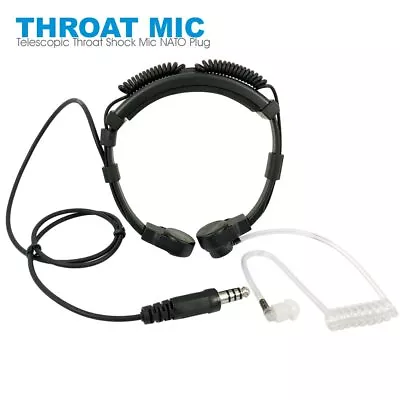 Tactical Throat Vibration Mic Headphone Headset NATO Plug For Walkie Talki Radio • $18.99