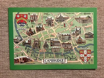 Vintage Postcard - Illustrated Map Of Cambridge  • £1.70