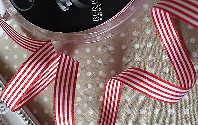 £1.59 • Buy 1M X 9mm Quality Candy Pencil Striped Ribbon. Soft Feel, Gift Wrap, Card