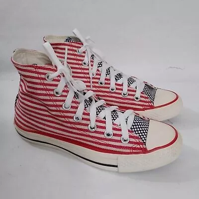 $42.99 • Buy Converse Chuck Taylor Red White Blue American Flag High Top Sneakers M4.5/W6.5