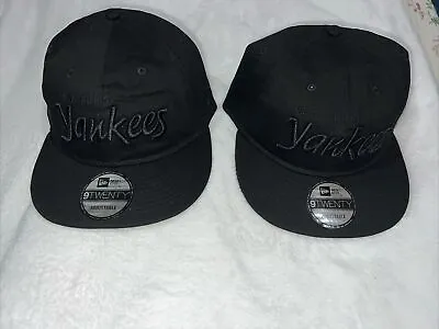 New Era 9TWENTY NY Yankees MLB Authentic RETRO Script Strapback BLACK SNAPBACK • $48