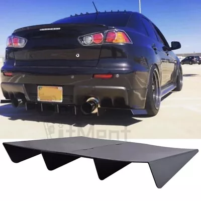 $69.41 • Buy Car Rear Bumper Lip Diffuser Splitter 4  Fins For Mitsubishi Lancer EVO X